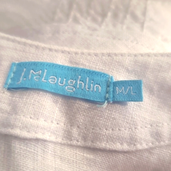 J.Mclaughlin White embroidered Poncho Blouse with Arms Size M/L - Picture 4 of 10